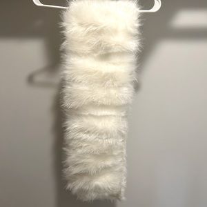 Faux Fur White Shawl